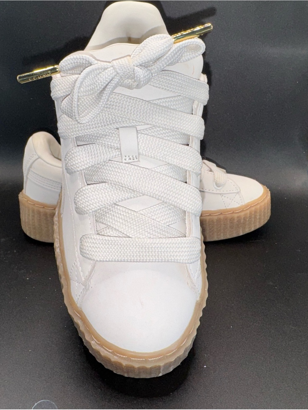 Puma Fenty Rihanna Creeper Platform Sneakers Cream White Gum Sole luxe women 6.5 - Picture 7 of 17